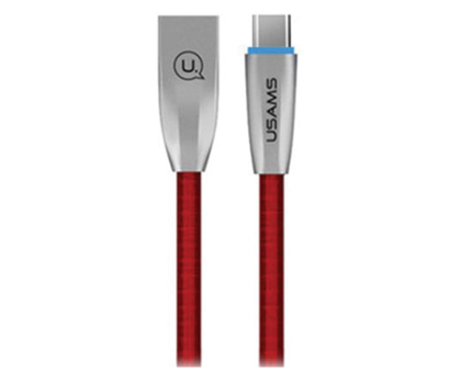 Kabel USAMS Kabel pleciony U-Light USB-C czerwony